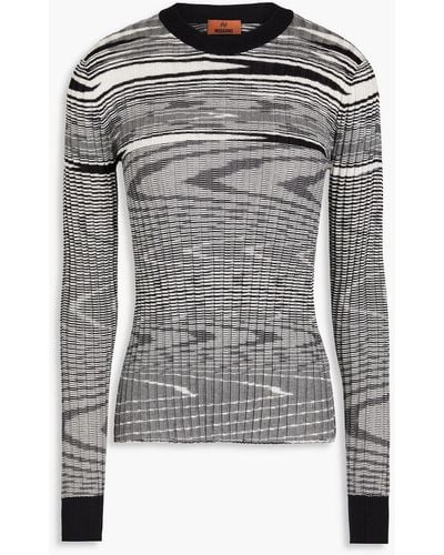 Missoni Space-dyed Cashmere And Silk-blend Top - Grey