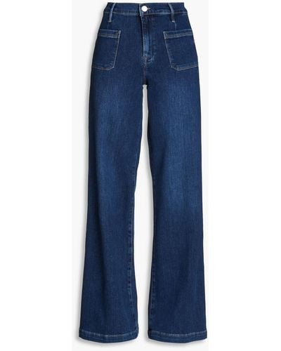 FRAME Le Bardot High-rise Wide-leg Jeans - Blue