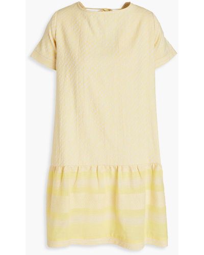 Summery Copenhagen Gina Cutout Cotton-jacquard Mini Dress - Yellow