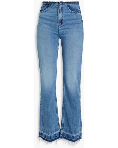 Rag & Bone Peyton halbhohe bootcut-jeans in distressed-optik - Blau