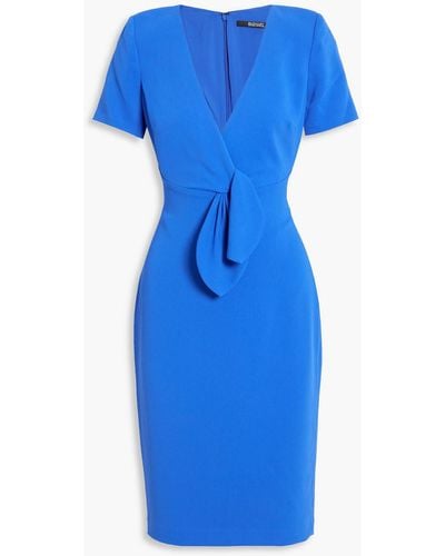 Badgley Mischka Knotted Crepe Dress - Blue