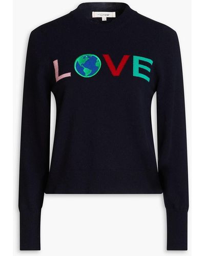 Chinti & Parker Intarsia Cashmere And Wool-blend Jumper - Blue