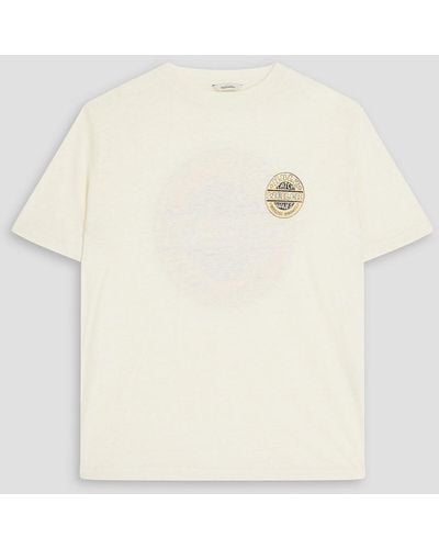 Holzweiler Logo-print Linen-jersey T-shirt - Natural