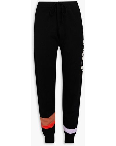 Chinti & Parker Intarsia Wool And Cashmere-blend Track Pants - Black
