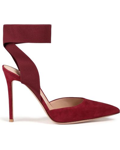 Gianvito Rossi Beryl Suede Pumps - Red