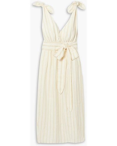 Mara Hoffman Calypso Striped Linen And -blend Midi Dress - White