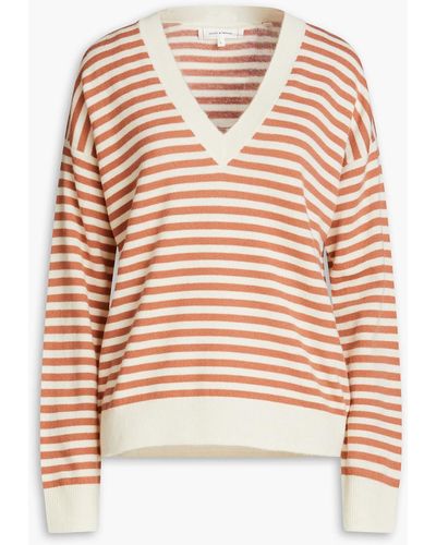 Chinti & Parker Striped Wool And Cashmere-blend Sweater - Brown