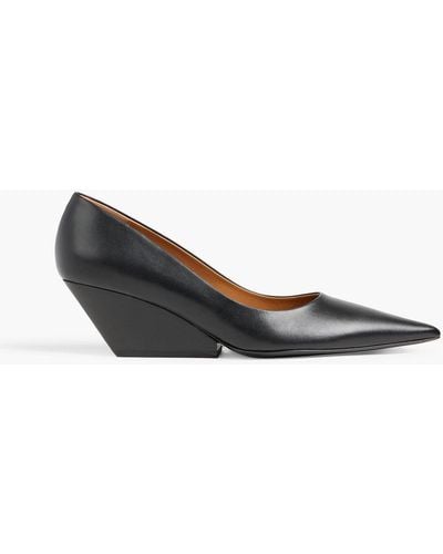 Marni Leather Wedge Court Shoes - Black