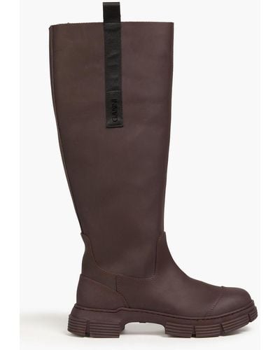 Ganni Rubber Knee Boots - Brown