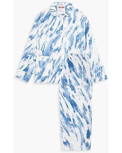 F.R.S For Restless Sleepers Palmer Printed Cotton-poplin Pyjama Set - Blue
