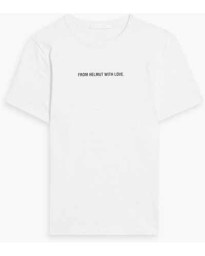 Helmut Lang Printed Cotton-jersey T-shirt - White
