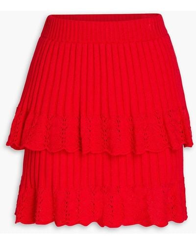 Hayley Menzies Virginia Laye Ribbed-knit Mini Skirt - Red