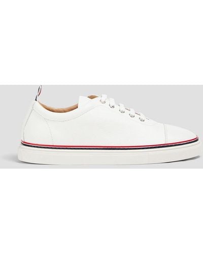 Thom Browne Pebbled-leather Trainers - White