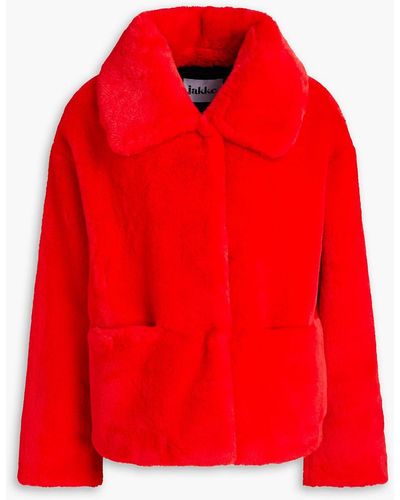 Jakke Faux Fur Jacket - Red