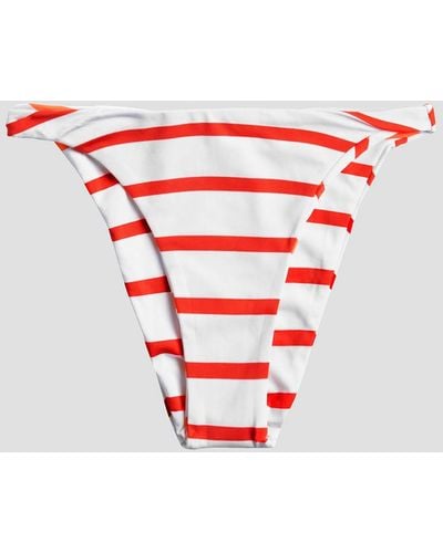 Solid & Striped The Annabelle Reversible Striped Mid-rise Bikini Briefs - Red