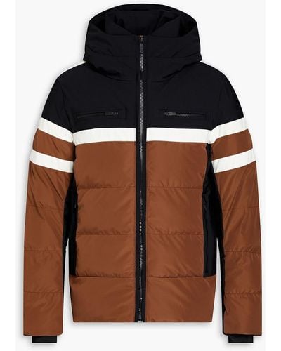 Fusalp Abelban Quilted Striped Hooded Ski Jacket - Brown