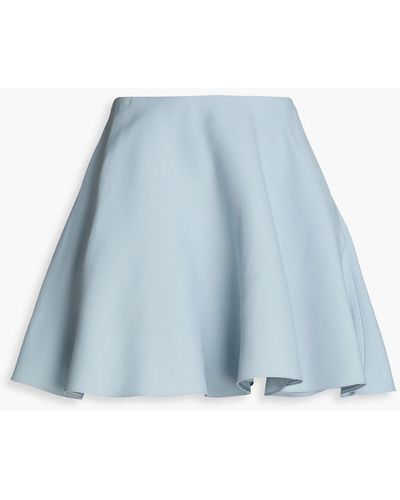 Valentino Garavani Flared Wool And Silk-blend Crepe Mini Skirt - Blue
