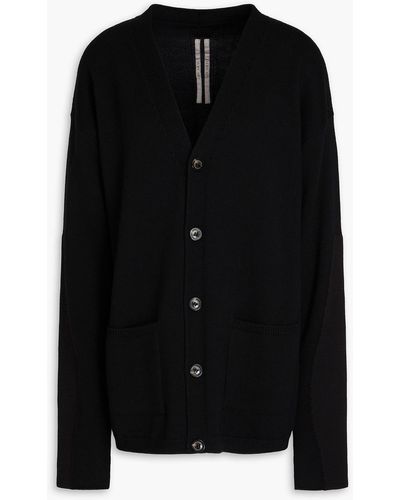 Rick Owens Wool And Cotton-blend Cardigan - Black