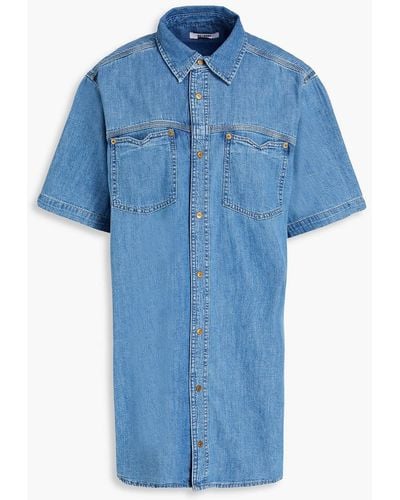 RE/DONE Hemdkleid aus denim in minilänge - Blau