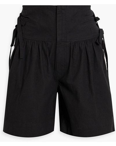 Isabel Marant Opala Bow-detailed Cotton Shorts - Black
