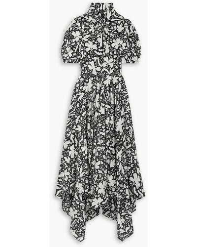 Stella McCartney Asymmetric Draped Floral-print Silk Maxi Dress - White