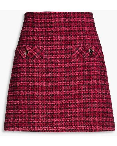 Sandro Cotton-blend Tweed Mini Skirt - Red