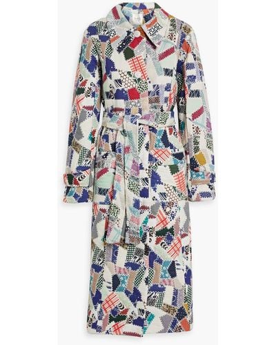 Sea Harlow Patchwork Printed Cotton Coat - White