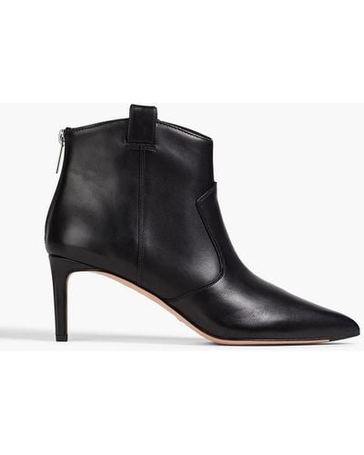Veronica Beard Lexi Leather Ankle Boots - Black