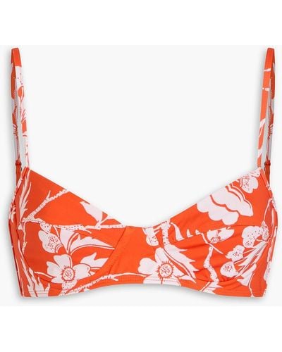 Mara Hoffman Lua bikini-oberteil mit bügel und floralem print - Rot