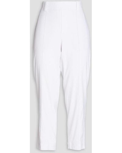 Vince Cropped Linen-blend Tapered Pants - White