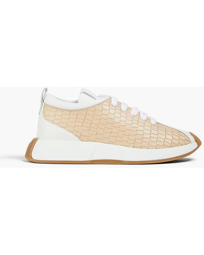 Giuseppe Zanotti Ferox Snake-effect Leather Sneakers - White