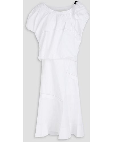 3.1 Phillip Lim One-shoulder Ruffled Cotton-blend Poplin Midi Dress - White