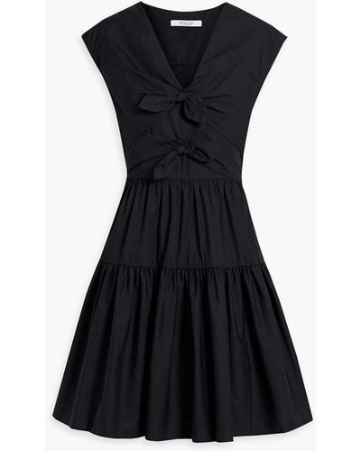 10 Crosby Derek Lam Tora Bow-detailed Cotton-poplin Mini Dress - Black