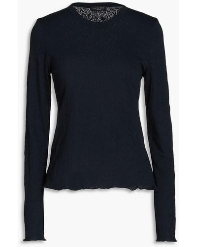 Rag & Bone Gemma Jacquard-knit Cotton-blend Top - Blue