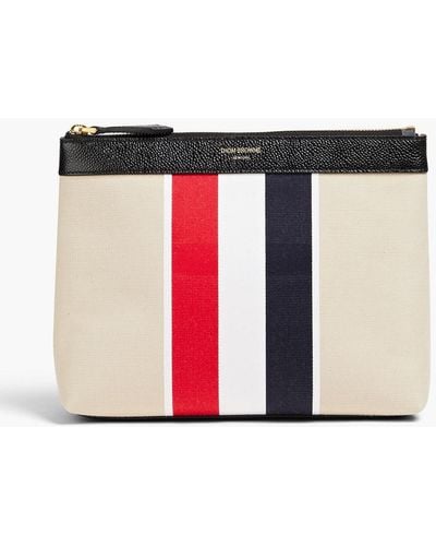 Thom Browne Striped Canvas Cosmetics Case - Red