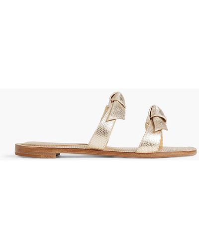 Alexandre Birman Knotted Textured-leather Sandals - White