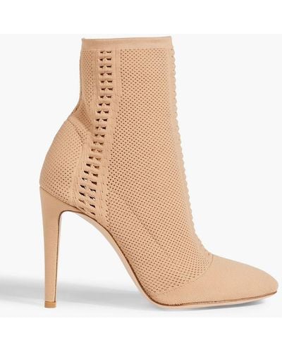 Gianvito Rossi Vires Stretch-knit Sock Boots - White