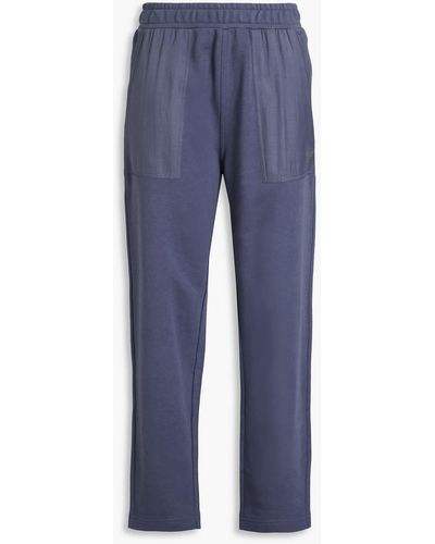 Emporio Armani French Cotton-blend Terry Track Trousers - Blue