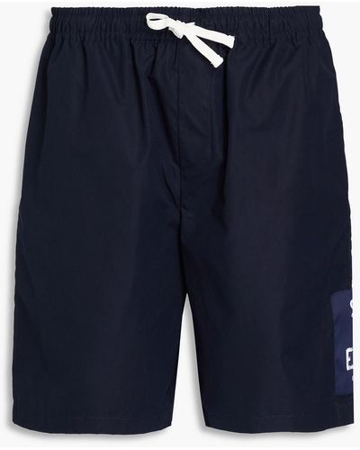Emporio Armani Cotton-poplin Shorts - Blue