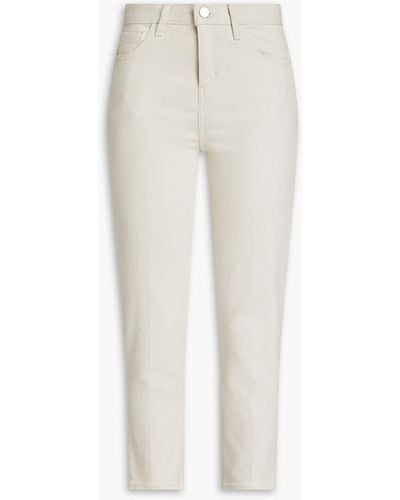 Theory Treeca Cropped High-rise Slim-leg Jeans - White