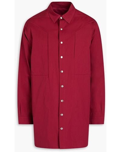 Rick Owens Stretch-cotton Overshirt - Red