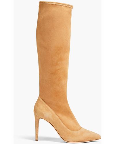 Sergio Rossi Stretch-suede Knee Boots - Brown