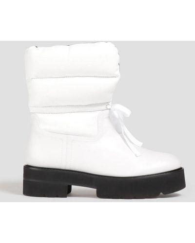 Stuart Weitzman Tyler Padded Leather Ankle Boots - White