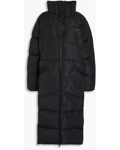 Ganni Quilted Shell Hooded Coat - Black