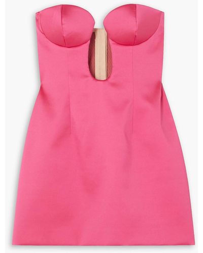Magda Butrym Trägerloses minikleid aus glänzendem twill - Pink