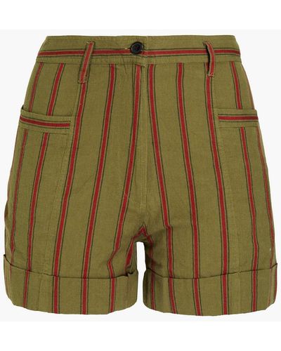 Ba&sh Rocky shorts aus baumwoll-canvas mit streifen - Grün