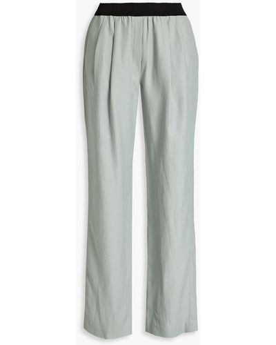Loulou Studio Takaroa Pleated Twill Straight-leg Trousers - Grey