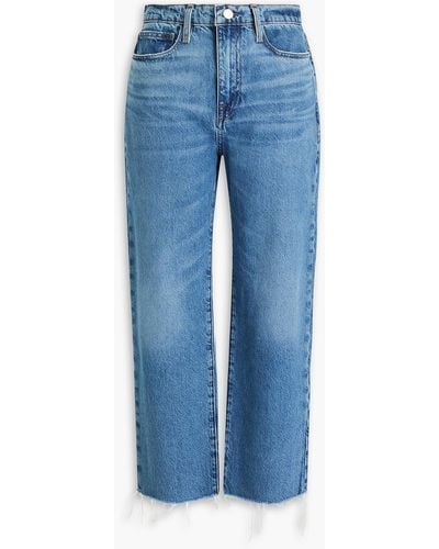 FRAME Le Jane Crop Cropped High-rise Straight-leg Jeans - Blue