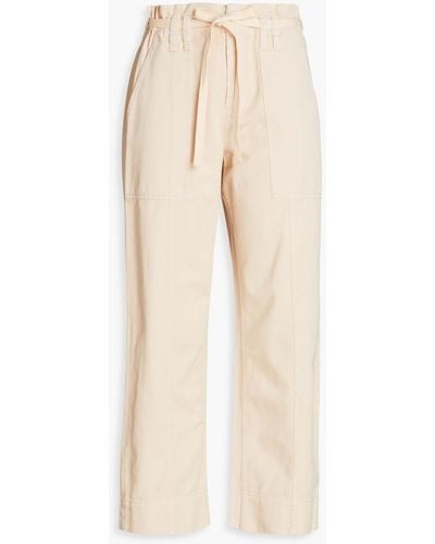 A.L.C. Augusta Cropped Cotton-twill Wide Leg Trousers - Natural