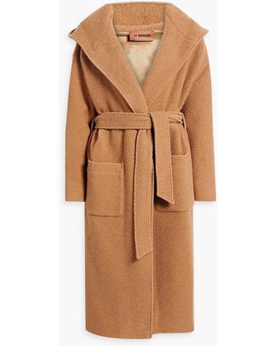 Missoni Wool-blend Bouclé Hooded Coat - Brown